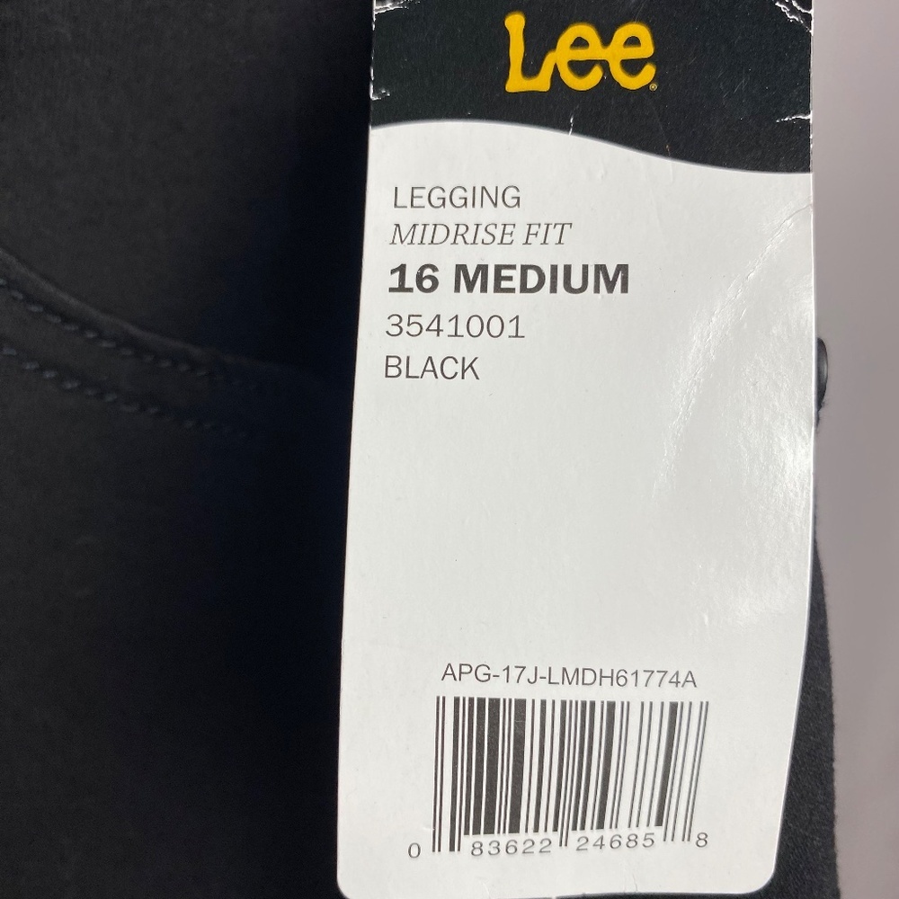 NWT Lee Womenʻs Plus Size Black Mid Rise Fit Dream Legging Size 16 - Picture 5 of 9